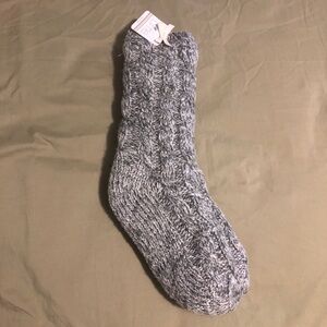 Lime Cozy Gray  Slipper Socks with Sherpa padding